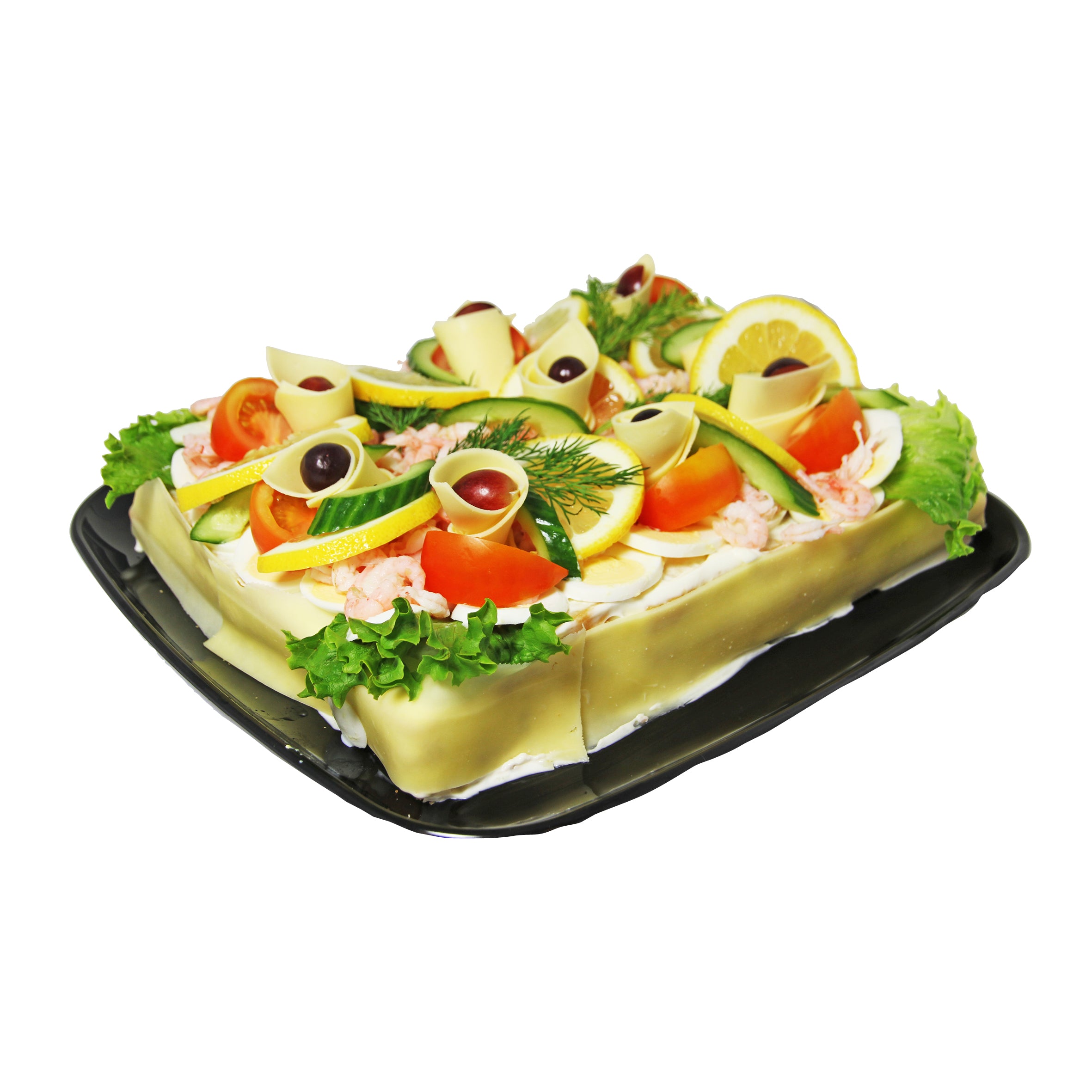 Smörgåstårta Vegetarisk med räkor
