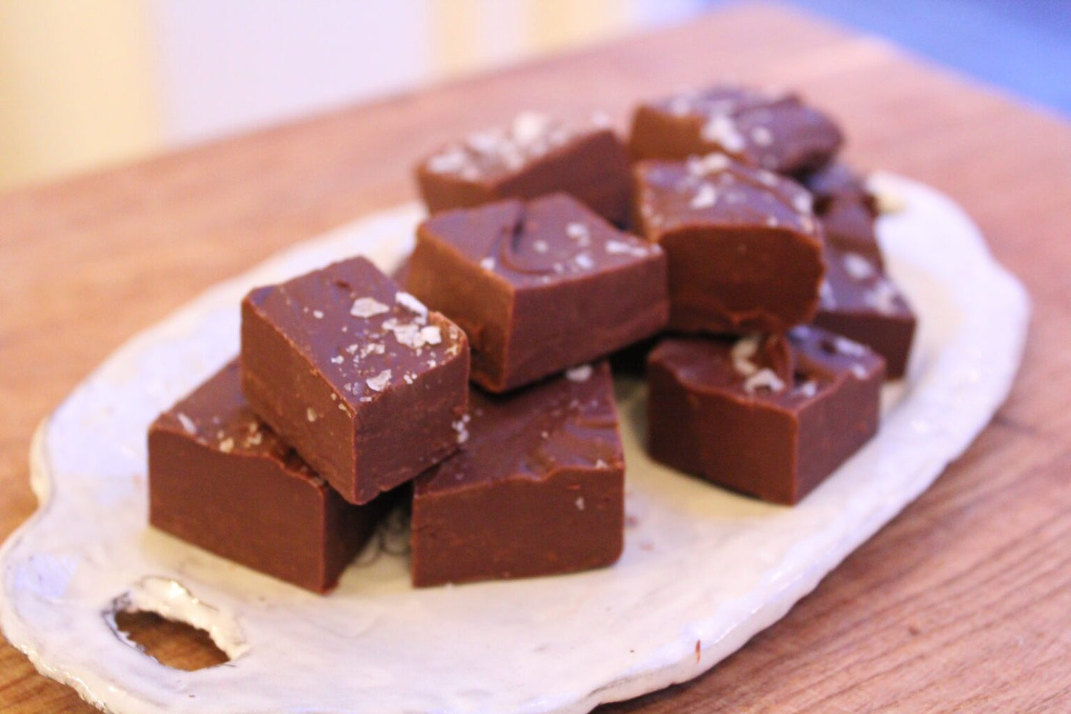 Chokladfudge med flingsalt