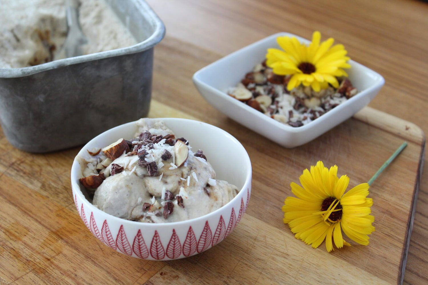 Kokosglass med smak av salt karamell